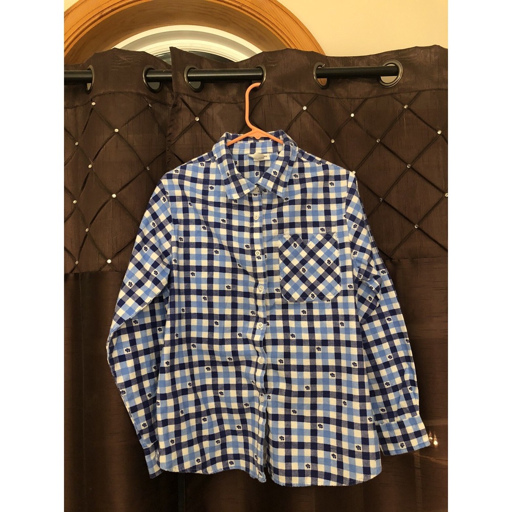 Flannel Shirt Women's Blue Checked CW Classics Large.